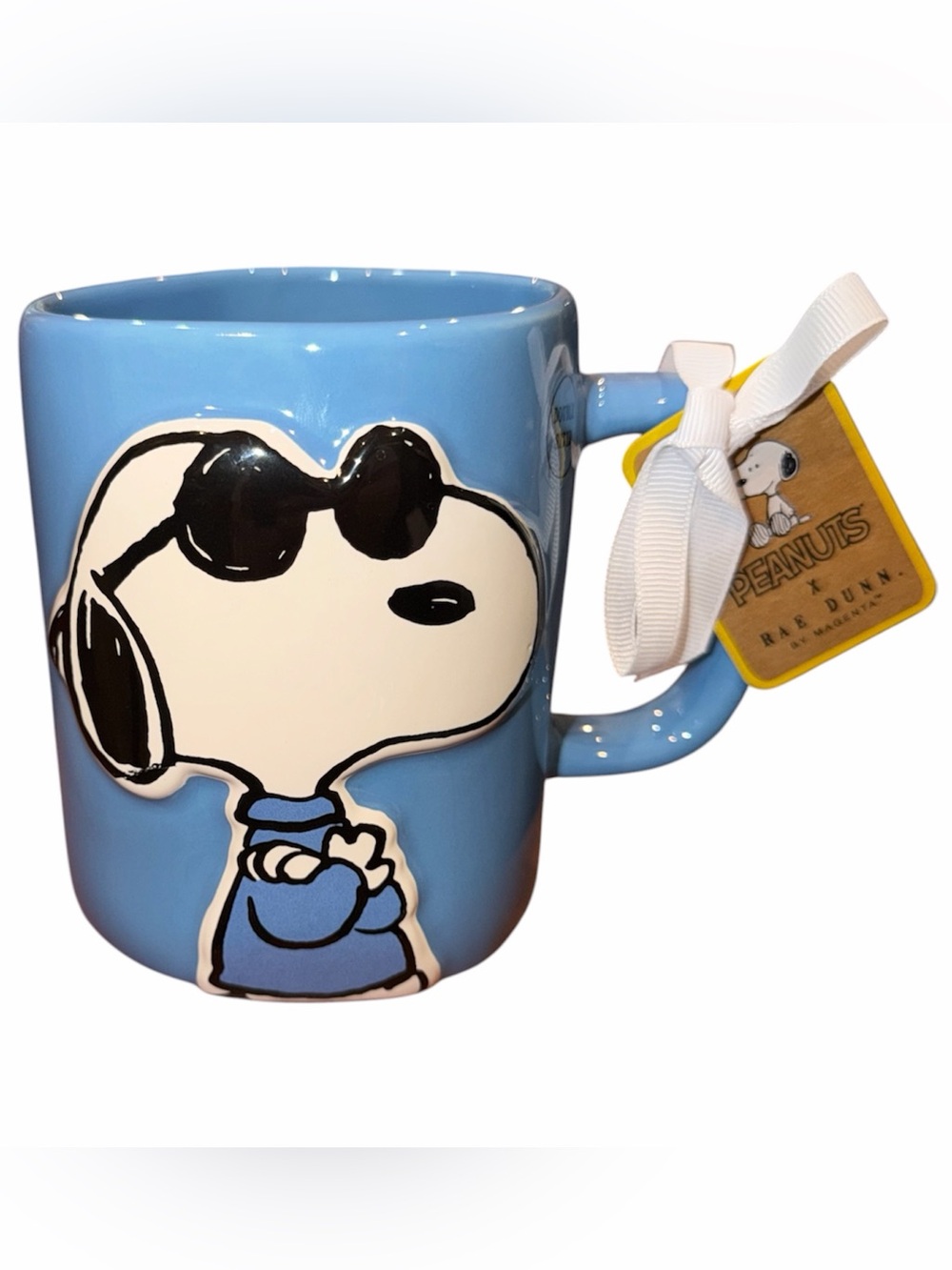 Rae Dunn Blue Snoopy Ceramic Coffee Mug. NWT